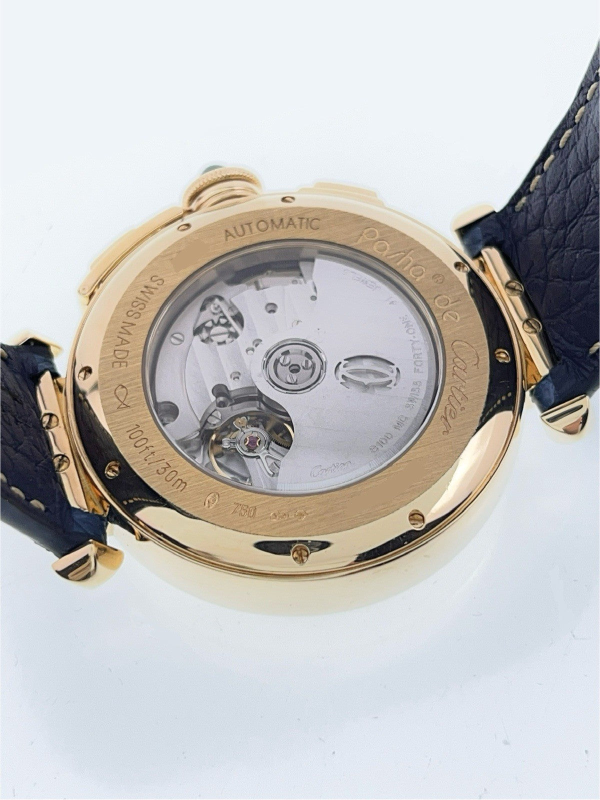 Cartier Pasha 18k Yellow Gold Silver Dial 42mm Automatic Men's Watch W3020151