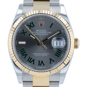 NEW 2025 Rolex Datejust Wimbledon Gold & Steel Gray Dial 36mm Men's Watch 126233