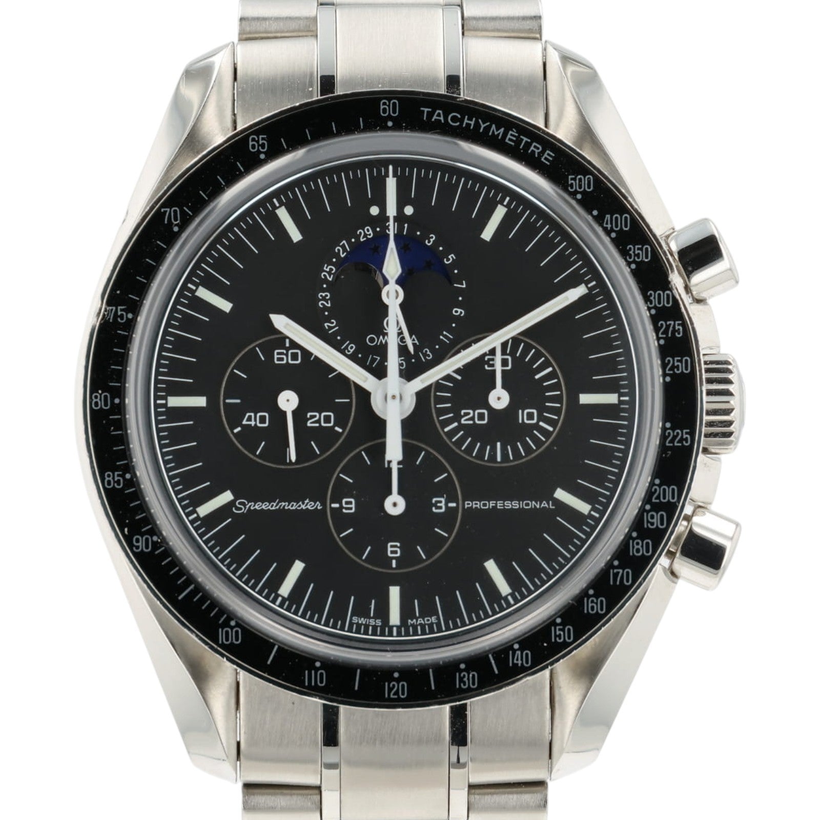 Omega Speedmaster Black Dial Steel 42mm Manual Wind Mens Moonphase 3576.50.00