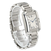 Cartier Tank Anglaise Stainless Steel Silver Dial 22mm Quartz Women's W5310022