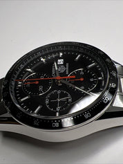 TAG HEUER Carrera Chronograph CV2014-1 Automatic Black Dial Date Steel Watch