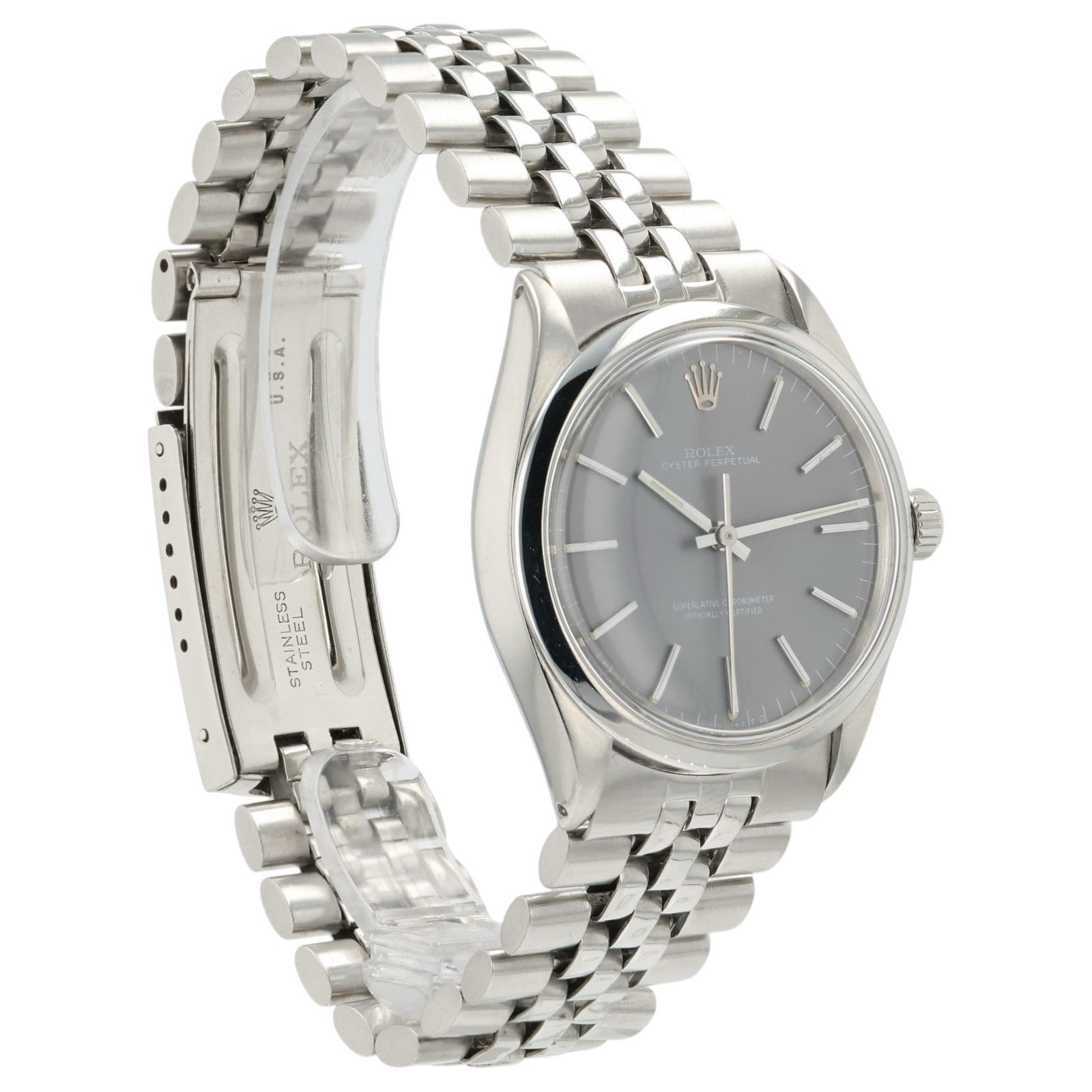 Rolex OP Gray Dial Stainless Steel 34mm Automatic Movement Men’s Watch 1002