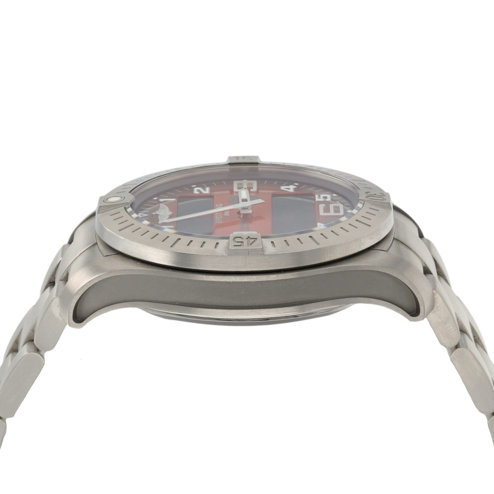 Breitling Aerospace Orange Dial Titanium 43mm Quartz Movement Mens Watch EB7010