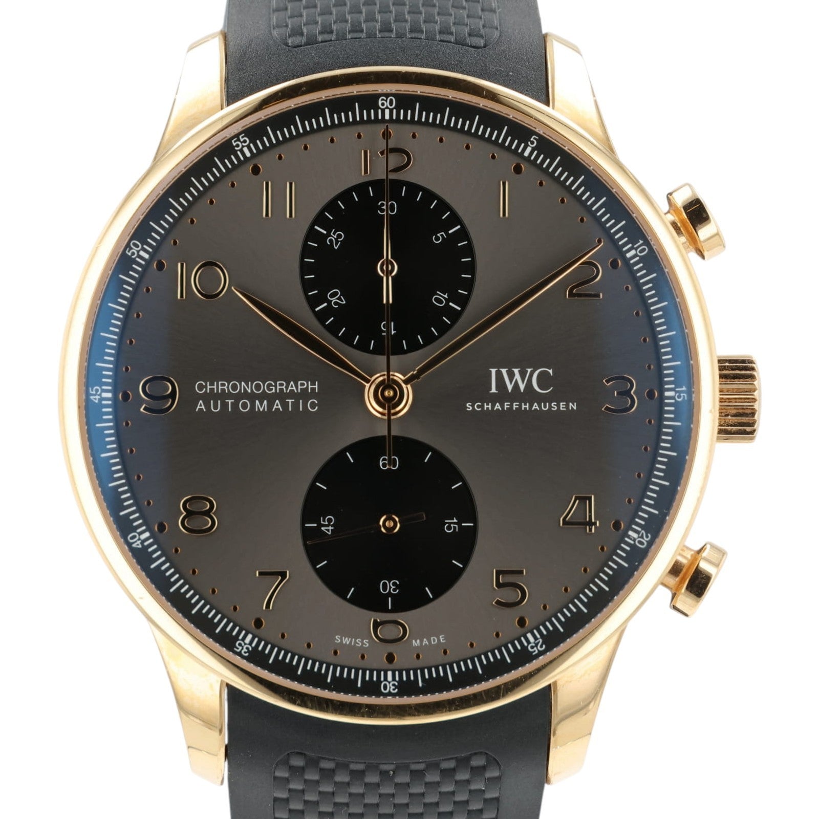 IWC Portugieser Chrono Gray Dial 18k Rose Gold 41mm Auto Men's Watch IW371610