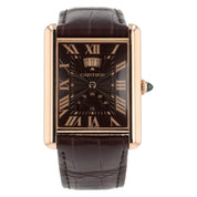 Cartier Tank Louis 18 Rose Gold Brown Dial Manual Wind Men's Watch W1560002