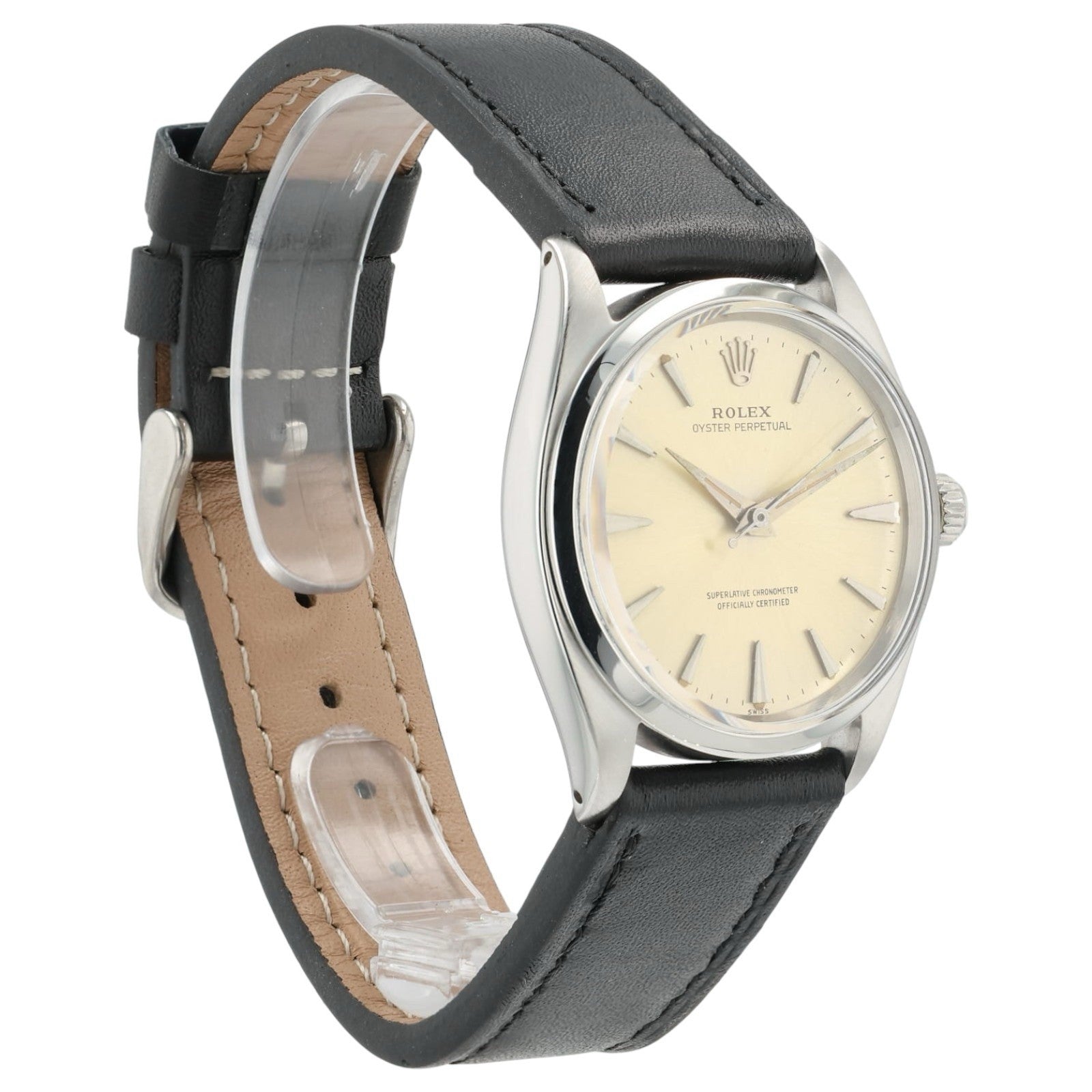 Rolex Oyster Perpetual Champagne Dial Stainless Steel 34mm Automatic Mens 1002