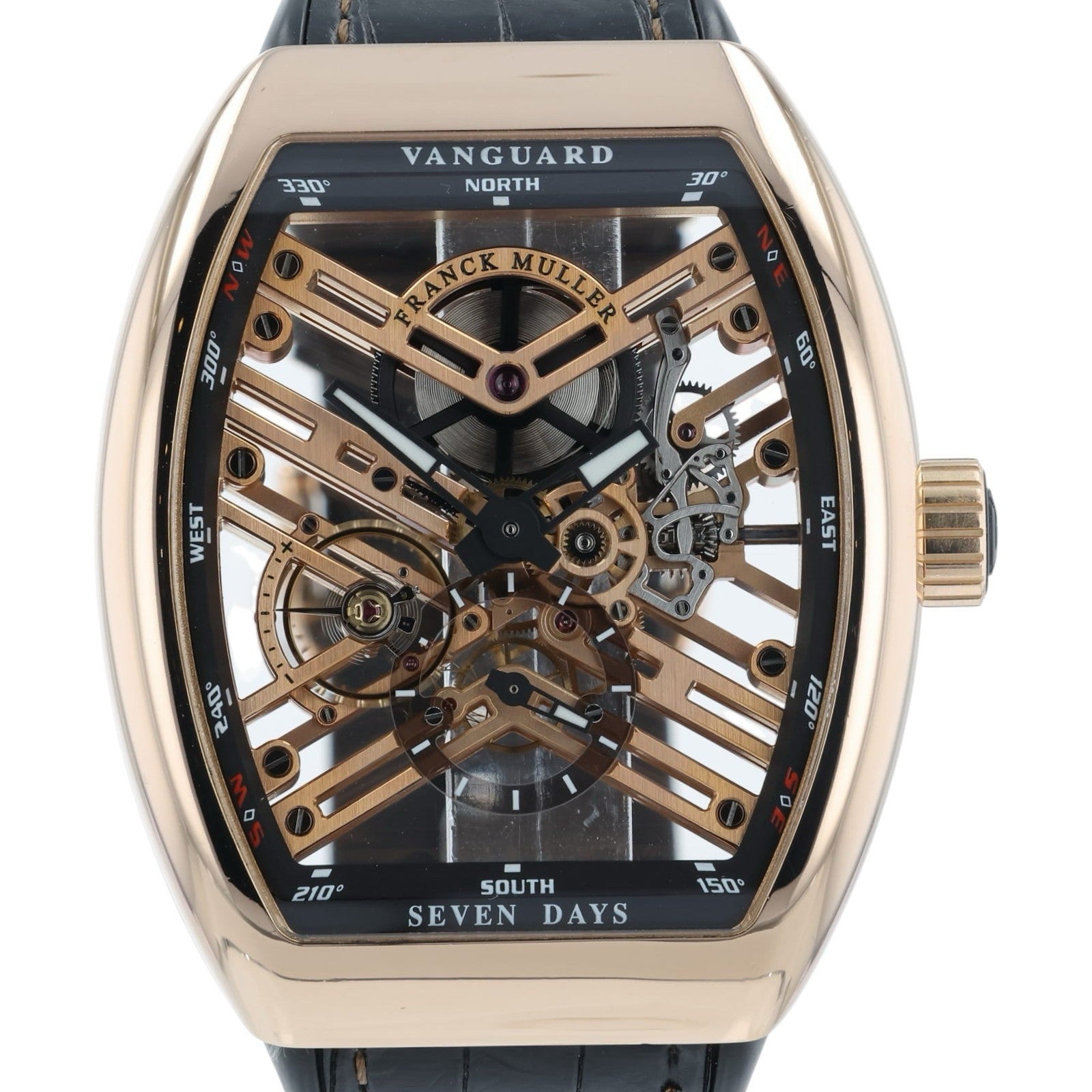 Franck Muller Vanguard 18k Rose Gold Skeleton Dial Manual Wind Men’s V45T 5NNR