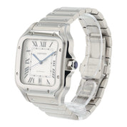 Cartier Santos Large Steel Silver Dial 39x47mm Automatic Mens Watch WSSA0018