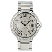 Cartier Ballon Bleu Diamonds Stainless Steel 36mm Auto Unisex Watch W4BB0017