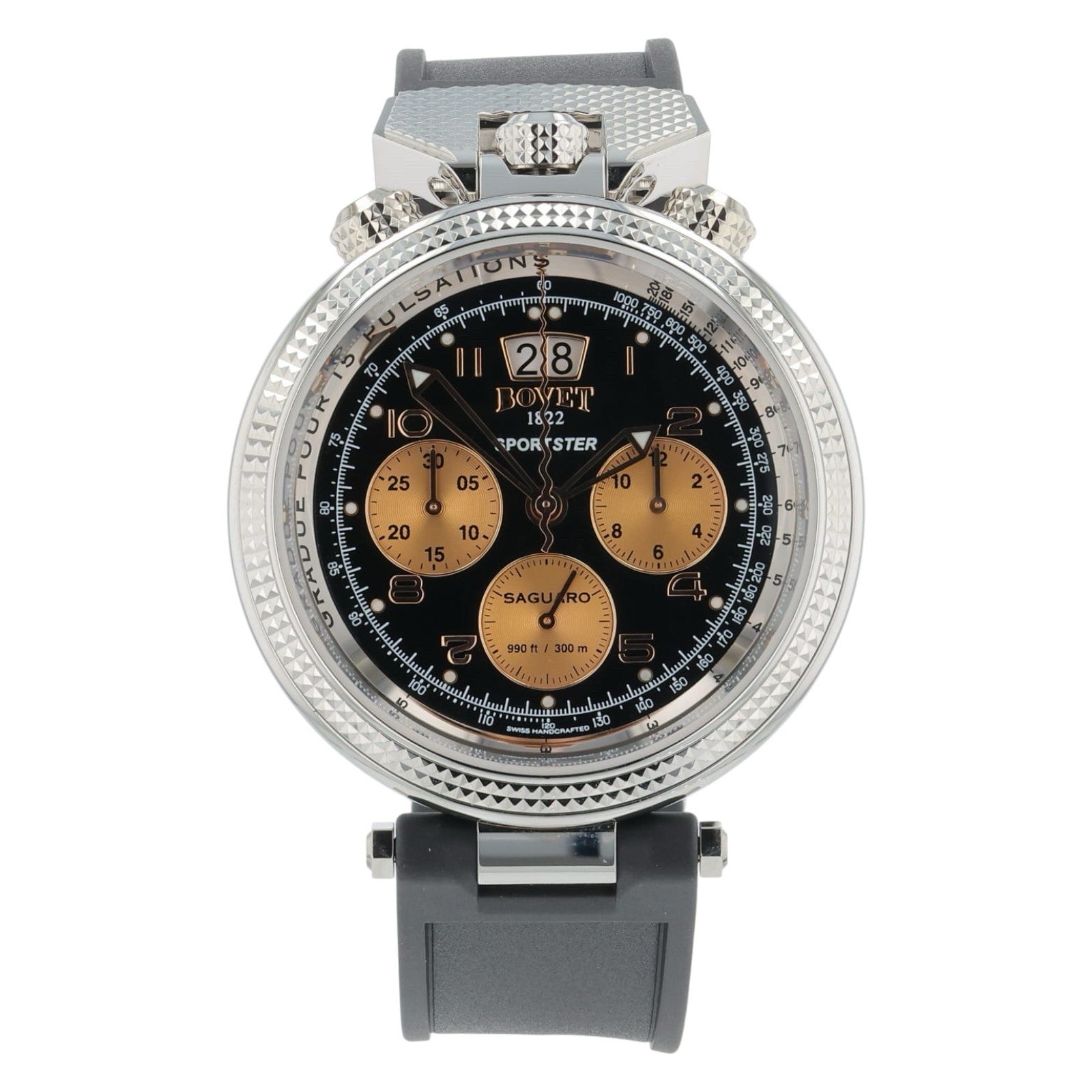 NEW 2025 Bovet Sportster Saguaro Steel Black Dial 46mm Auto Men's Watch SP0483