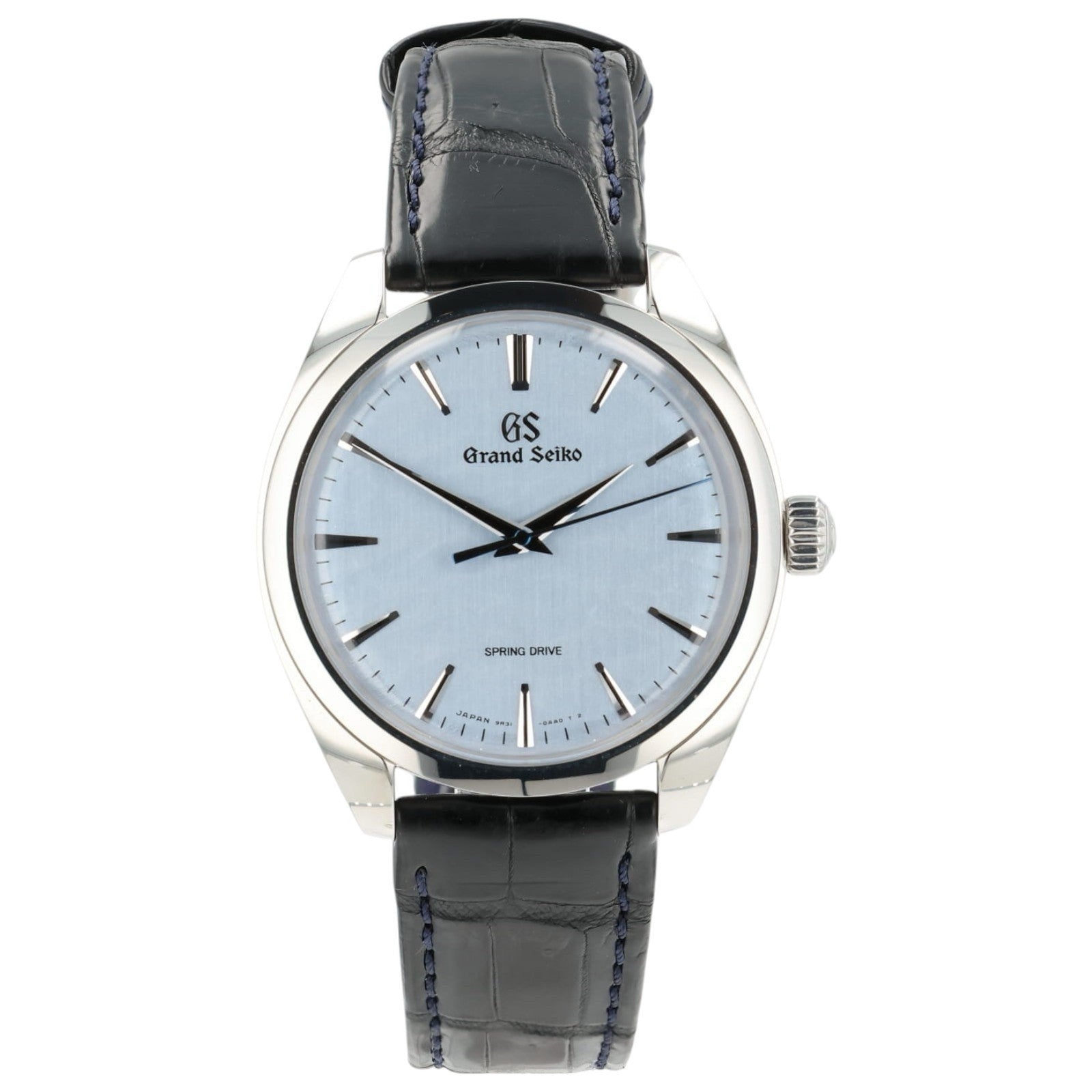 Grand Seiko Omiwatari Blue Dial Steel 38.5 Manual Wind Mens Watch SBGY007