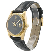 Rolex Datejust Onyx Dial 18k Yellow Gold 36mm Automatic Men’s Watch 1601