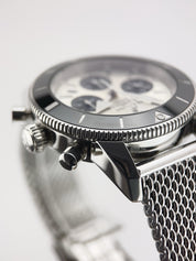 Breitling Superocean Chrono Steel Silver Dial 44mm Automatic Mens Watch AB0162