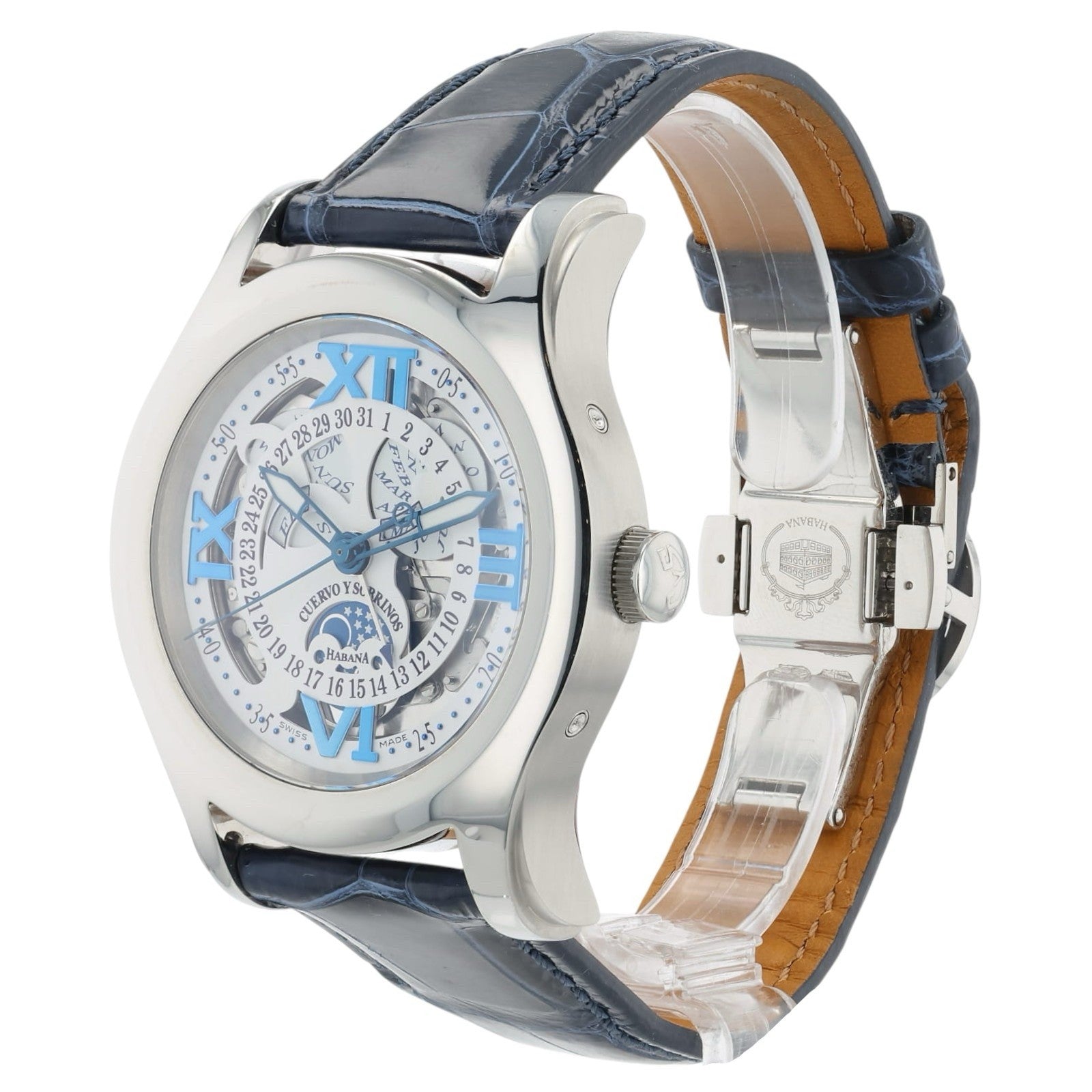 Cuervo Y Sabrinos Habana White Dial Steel 42mm Automatic Men’s Watch 2804