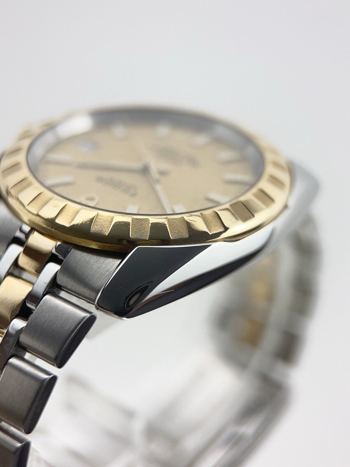 Tudor Classic Date Gold Linen Diamond Dial 18k and Steel Automatic Watch 21013