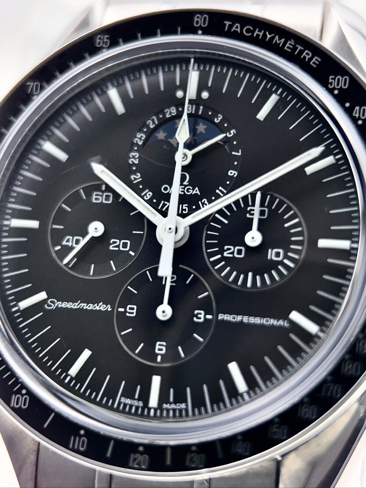 Omega Speedmaster Moonphase Chrono Manual Wind Mens Watch Ref