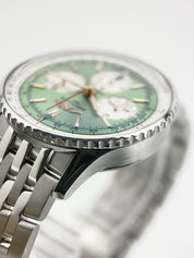 Breitling Navitimer Stainless Steel Green Dial 41mm Automatic Men’s Watch AB0139