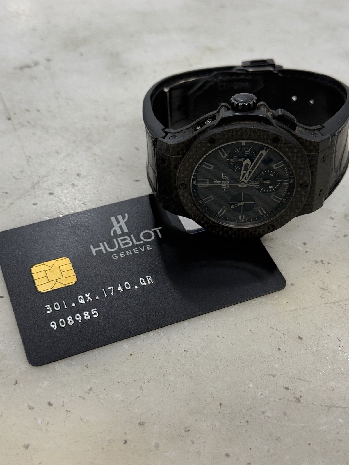 Hublot Big Bang 301.QX.1740.GR 44mm Carbon Black Dial Auto Watch - FOR PARTS