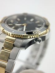 Tag Heuer Aquaracer Steel & Gold Black Dial 41mm Automatic Mens Watch WAK2122