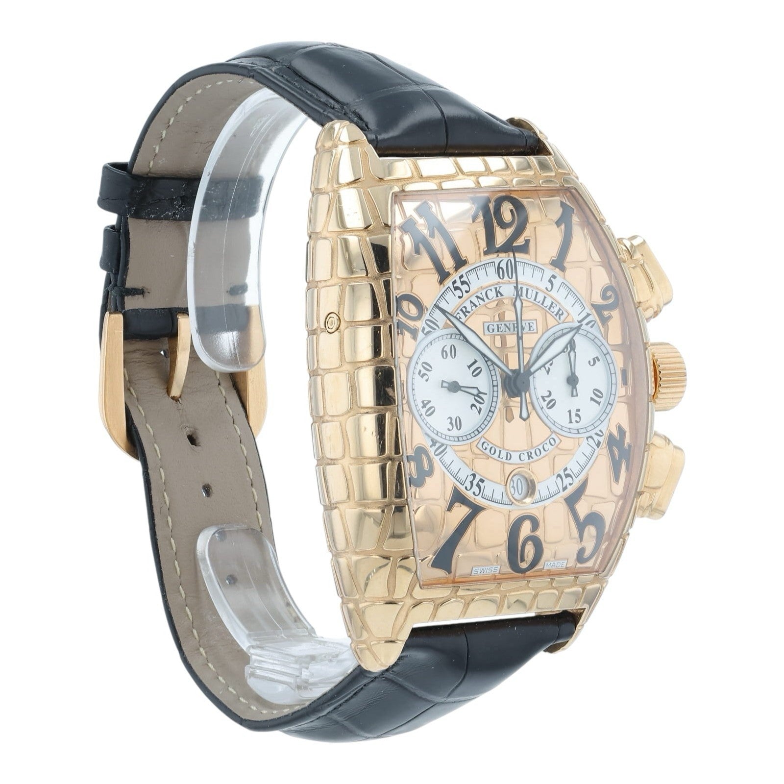 Franck Muller Chronograph 18k Rose Gold 39mm Gold Dial Automatic Mens Watch 9880