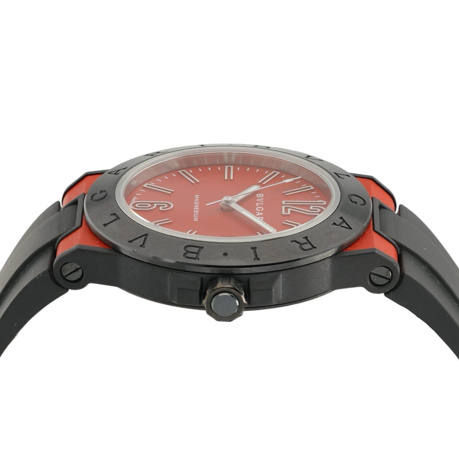 Bvlgari Diagono Magnesium Red Dial Steel 41mm Automatic Men’s Watch DG 41 SMC