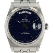 Tudor Prince Date Day Stainless Steel Blue Dial 36mm Automatic Mens Watch 76200