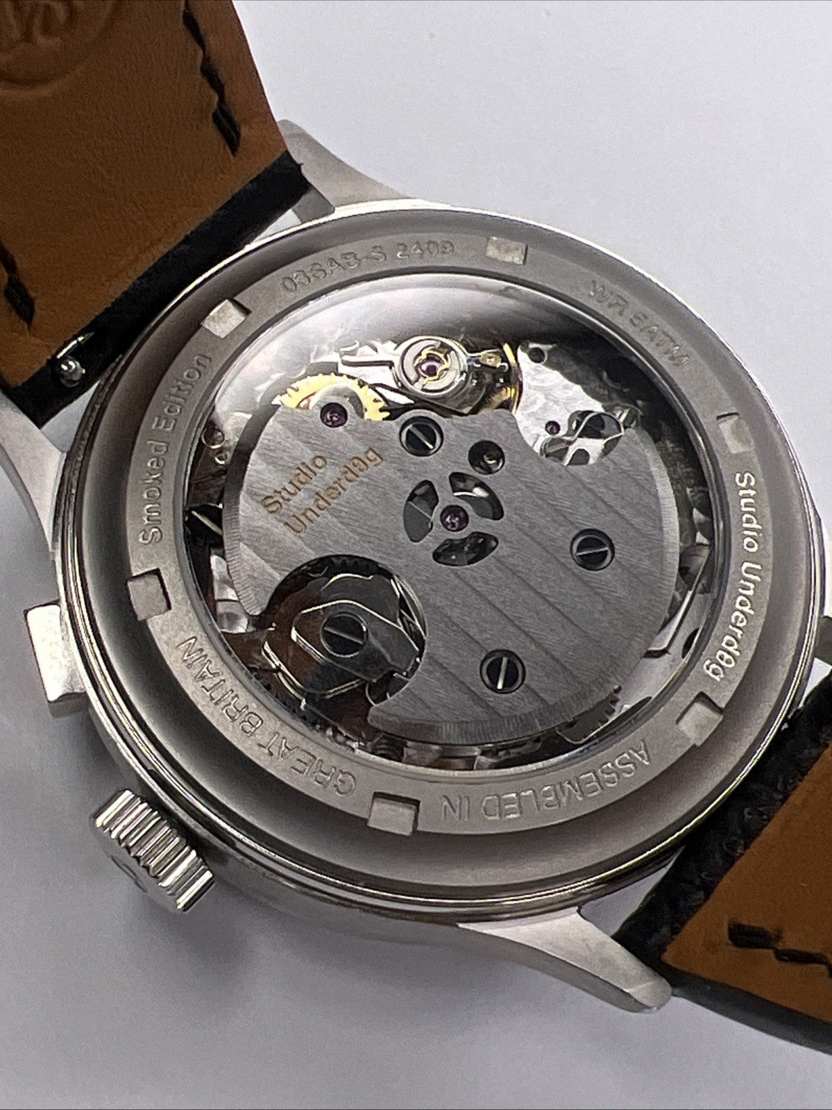 Studio Underdog Salmon Monopusher Chronograph 38.5mm Steel Watch w/ Box & Papers