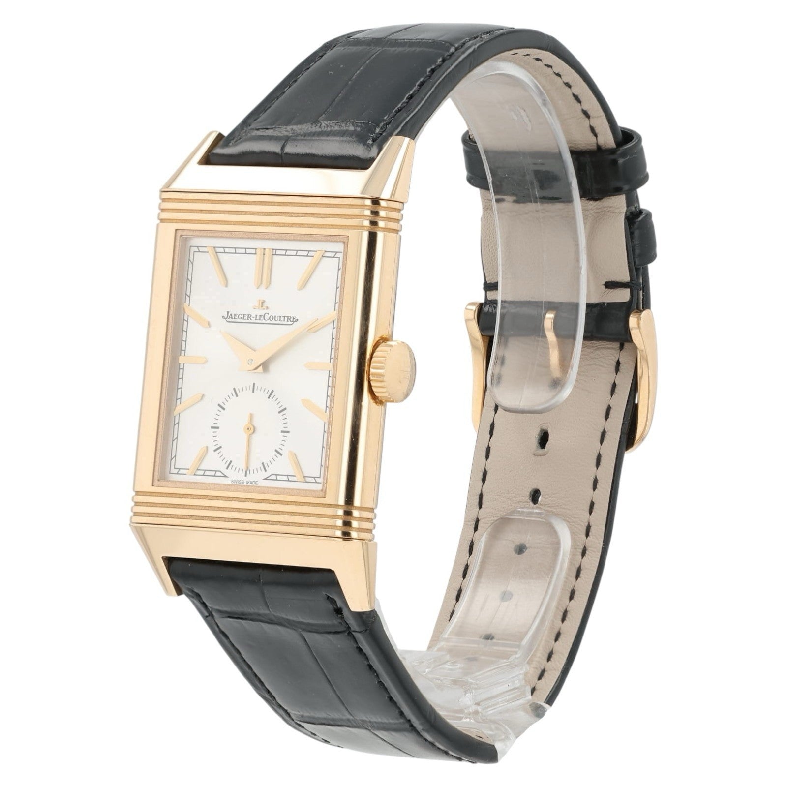 LeCoultre Reverso Tribute Silver Dial 18k Rose Gold Manual Men’s Watch Q7132521