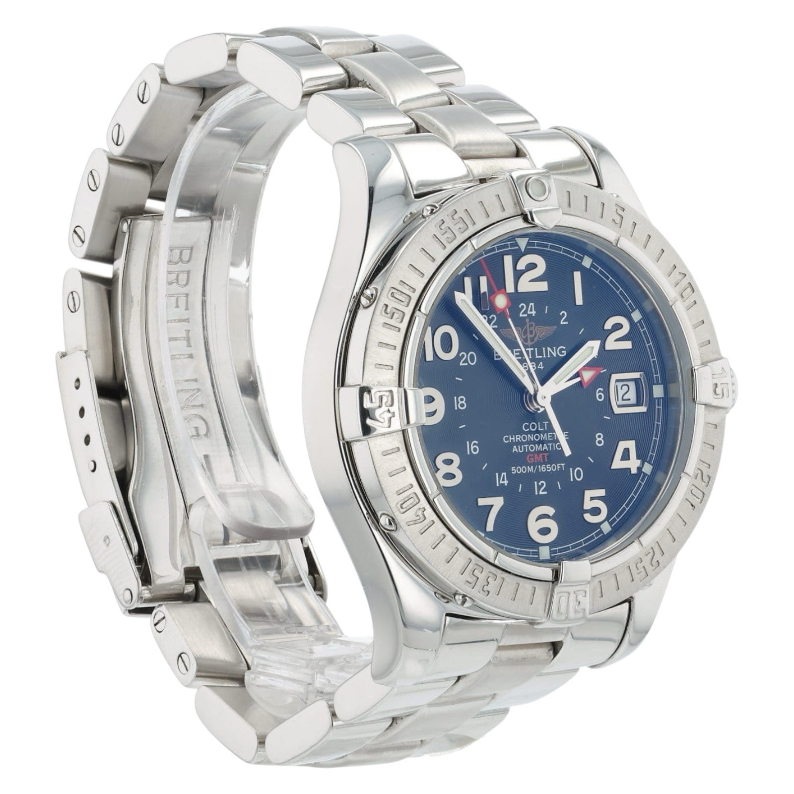 Breitling Colt GMT Stainless Steel Black Dial 40mm Automatic Mens Watch A32350