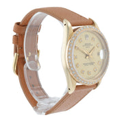 Rolex Oyster Perpetual 18k Yellow Gold Champagne Dial 34mm Automatic Mens 15037