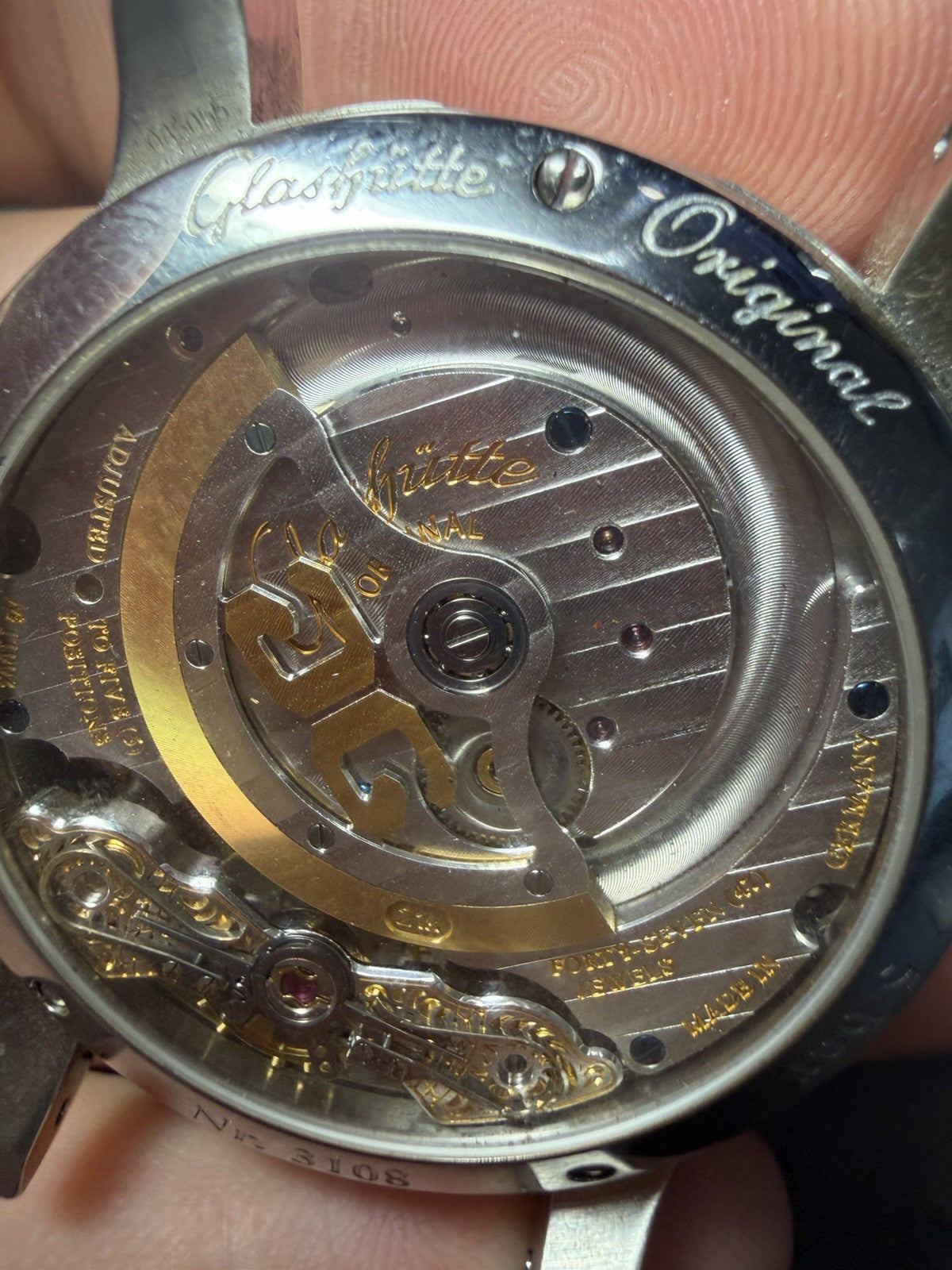 Glashutte PanoMaticLunar Steel Silver Dial Watch 1-90-02-42-32-61 - FOR PARTS