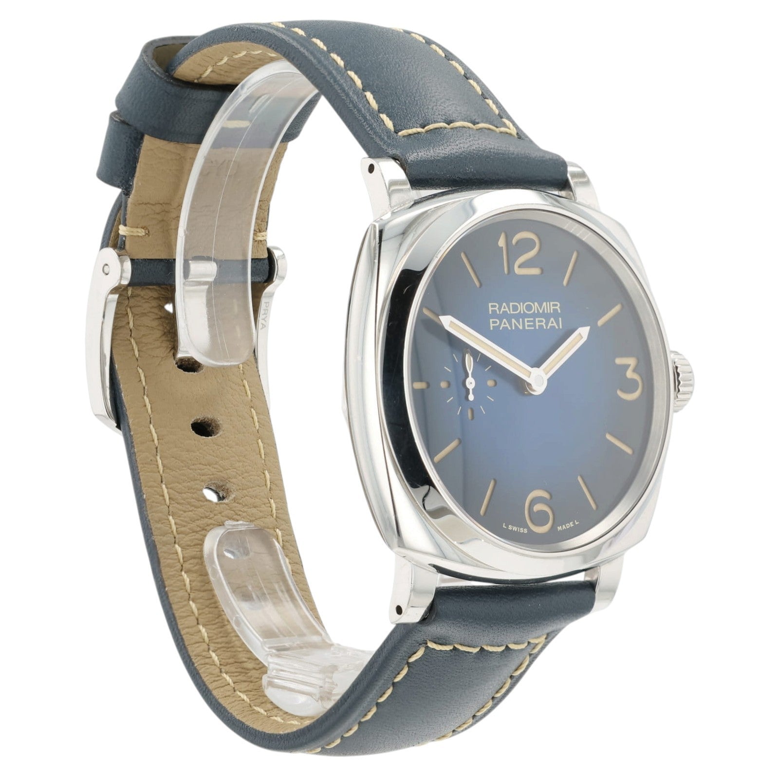 Panerai Radiomir Blue Dial Steel 42mm Manual Wind Small Second Mens PAM01144