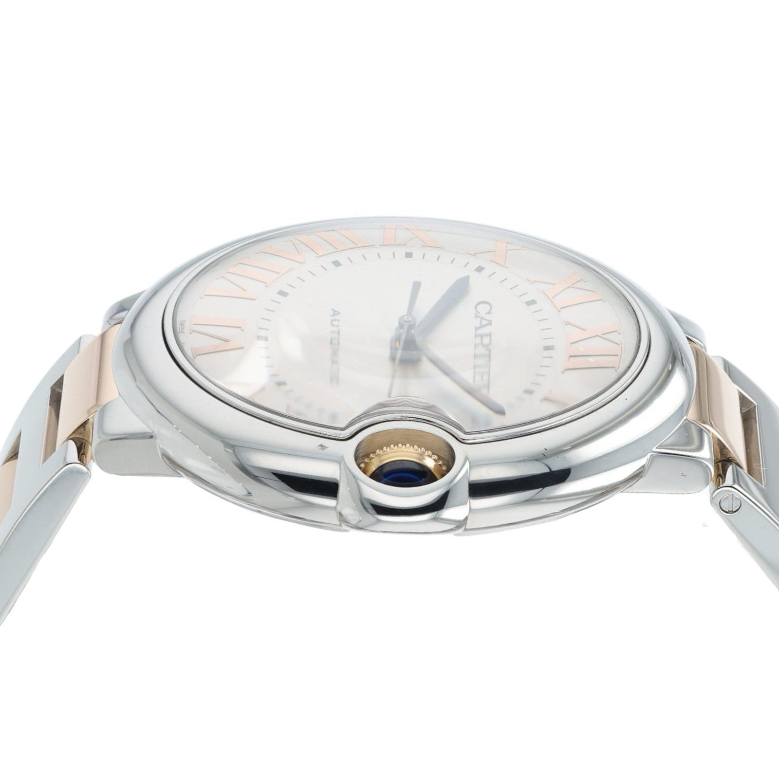 Cartier Ballon Bleu Silver Dial Rose Gold & Steel 42mm Automatic Mens W6920095