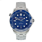 2021 Omega Seamaster Wave 300m Diver Blue Ceramic Watch 210.30.42.20.03.001