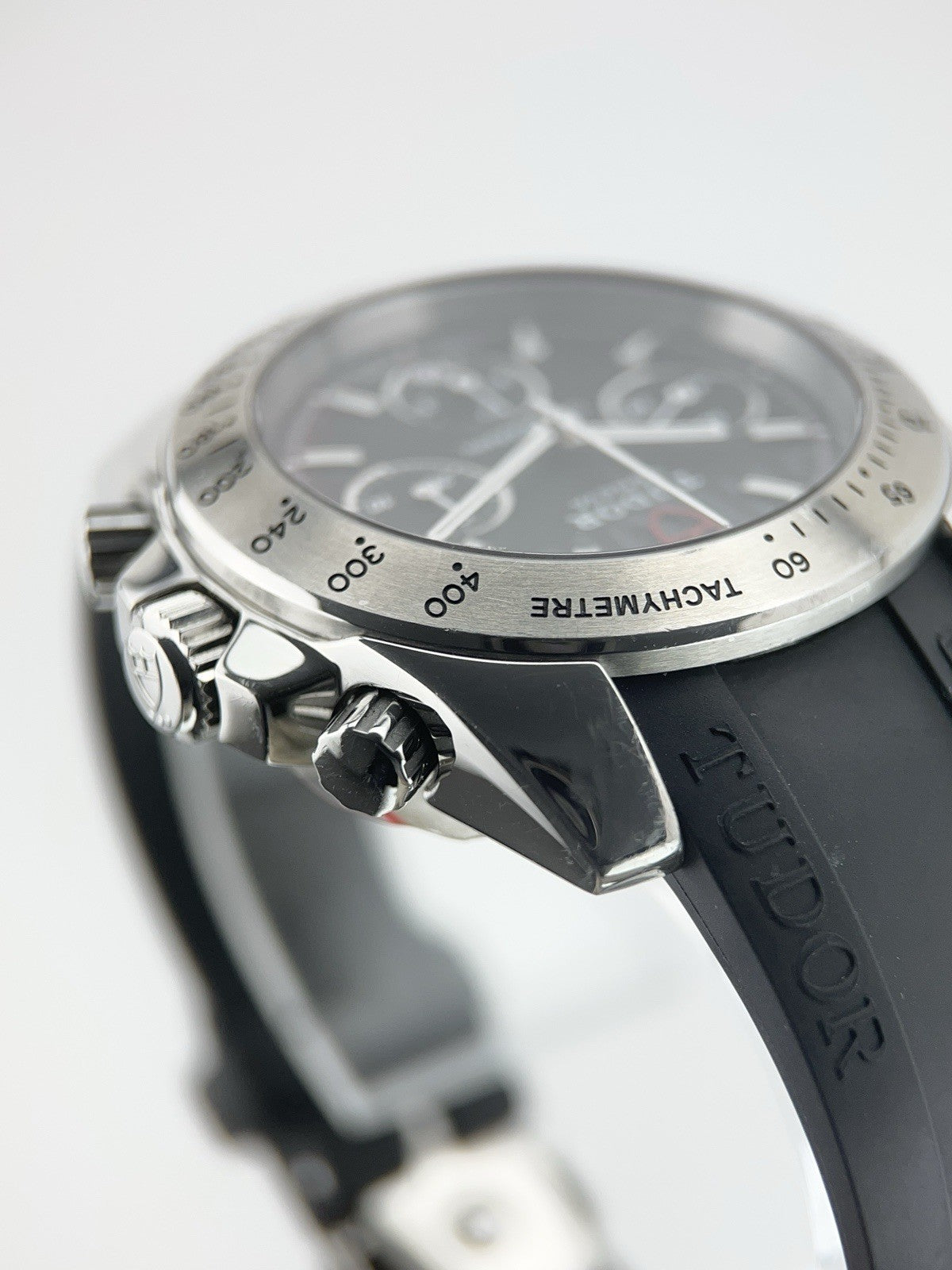Tudor Sport Chronograph Stainless Steel Black Dial 41mm Automatic Mens 20300 B&P