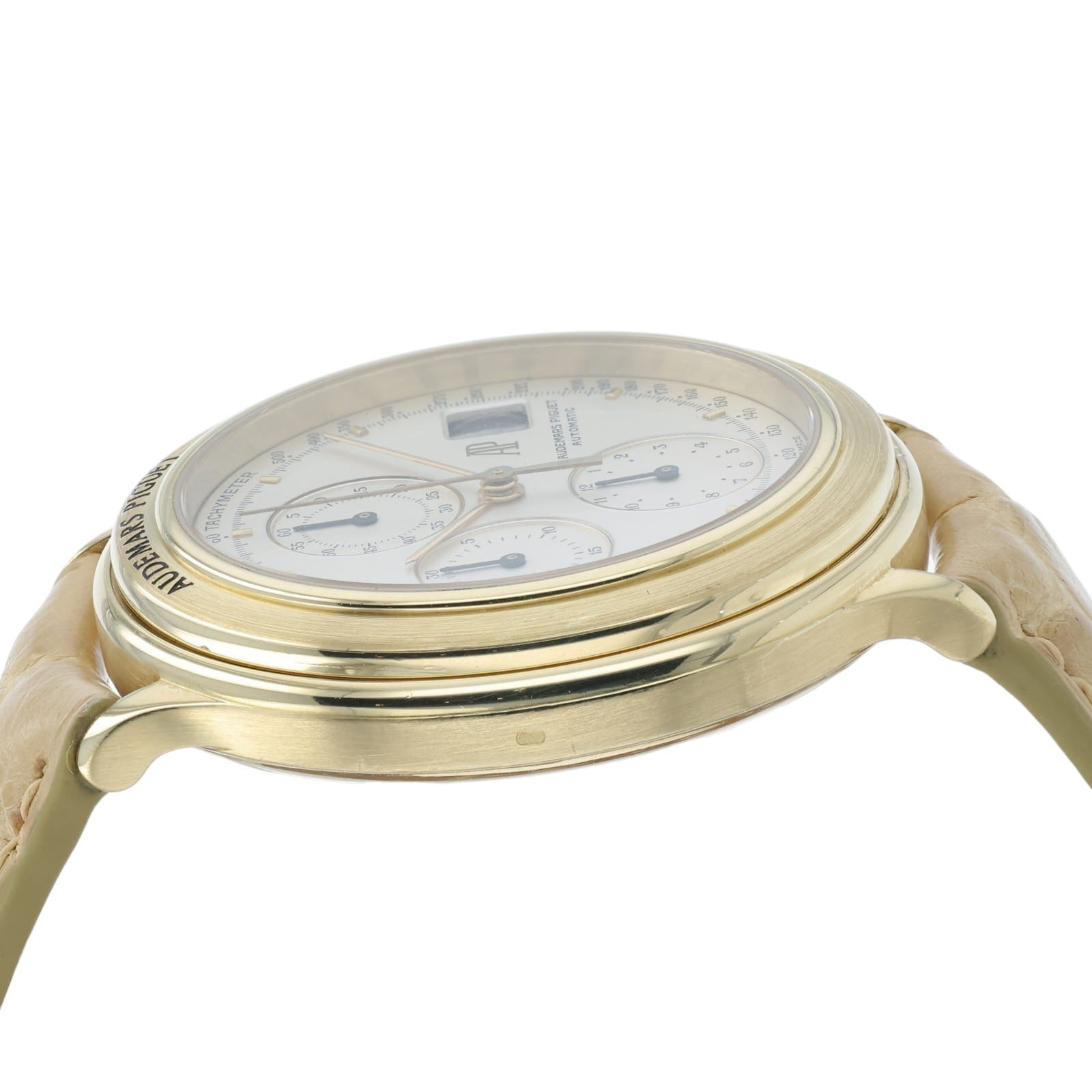 Audemars Piguet Huitieme 18k Yellow Gold White Dial Mens 40mm Watch 25644BA