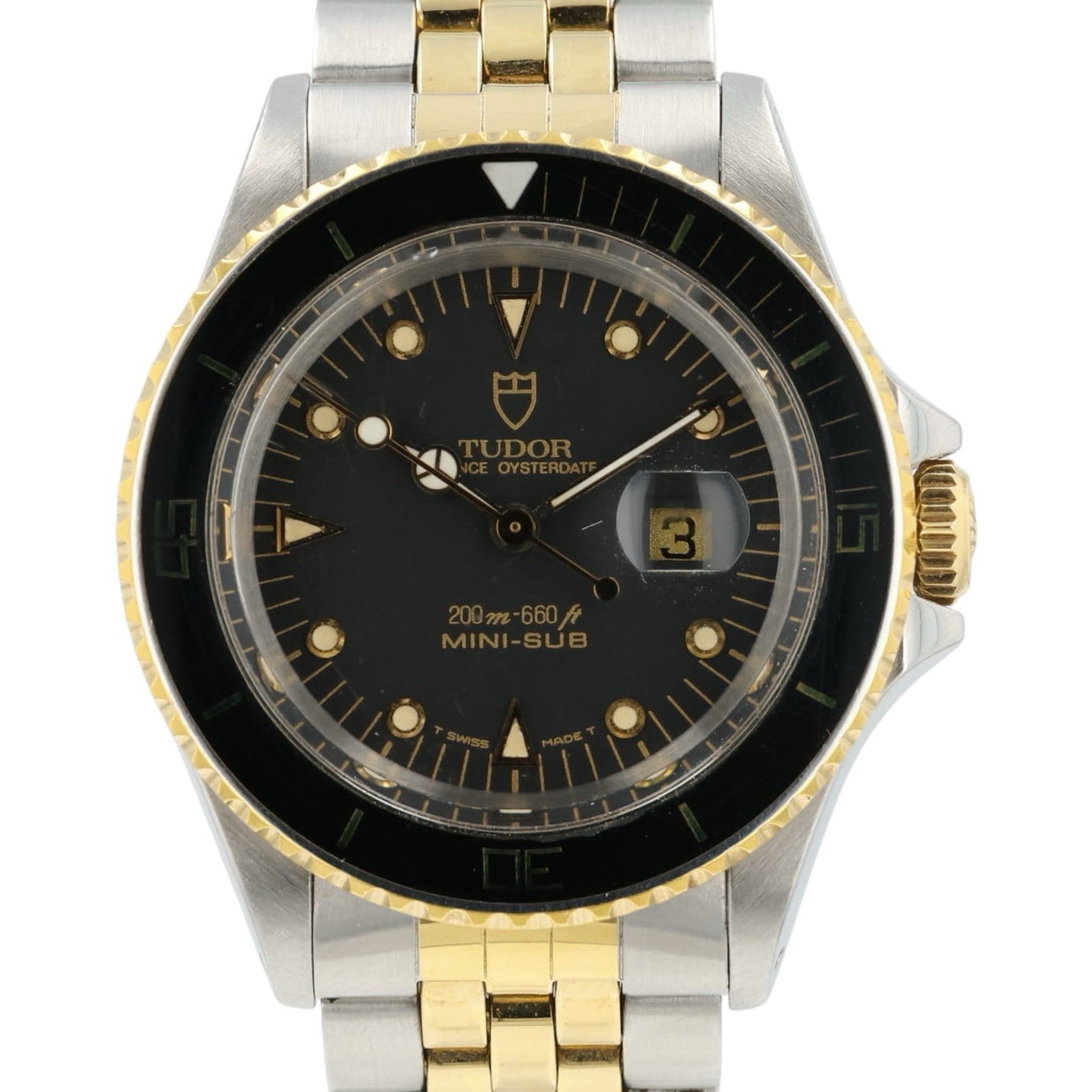 Tudor Mini Sub Black Dial Gold & Steel 33mm Automatic Unisex Watch 73091