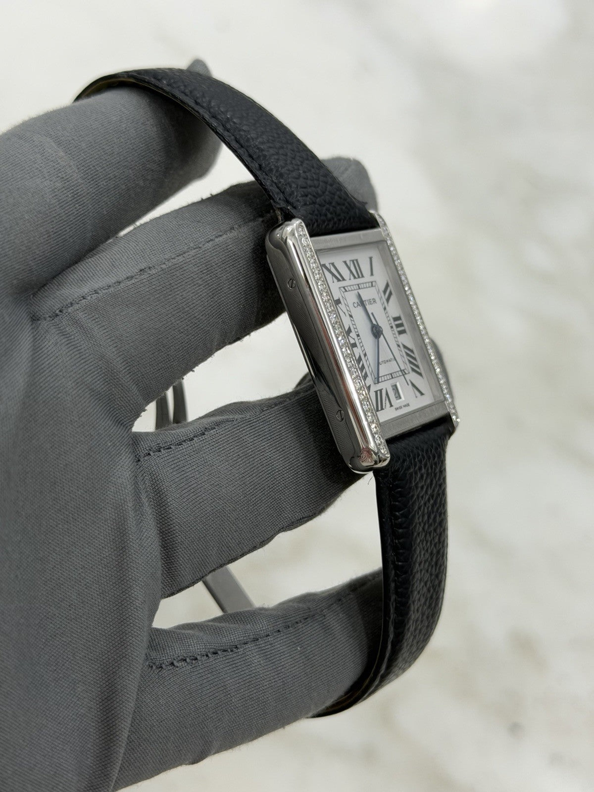 Cartier Tank Solo XL Men's Automatic Watch WSTA0029 - Aftermarket Diamonds