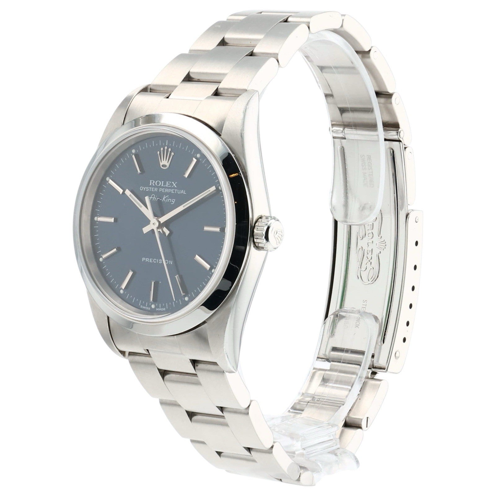 Rolex Air King Stainless Steel Blue Dial 34mm Automatic Men’s Watch 14000M