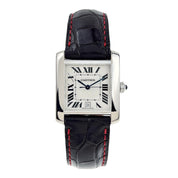 Ladies Cartier Tank Francaise 28mm Automatic Watch 18K White Gold White Ref 2366