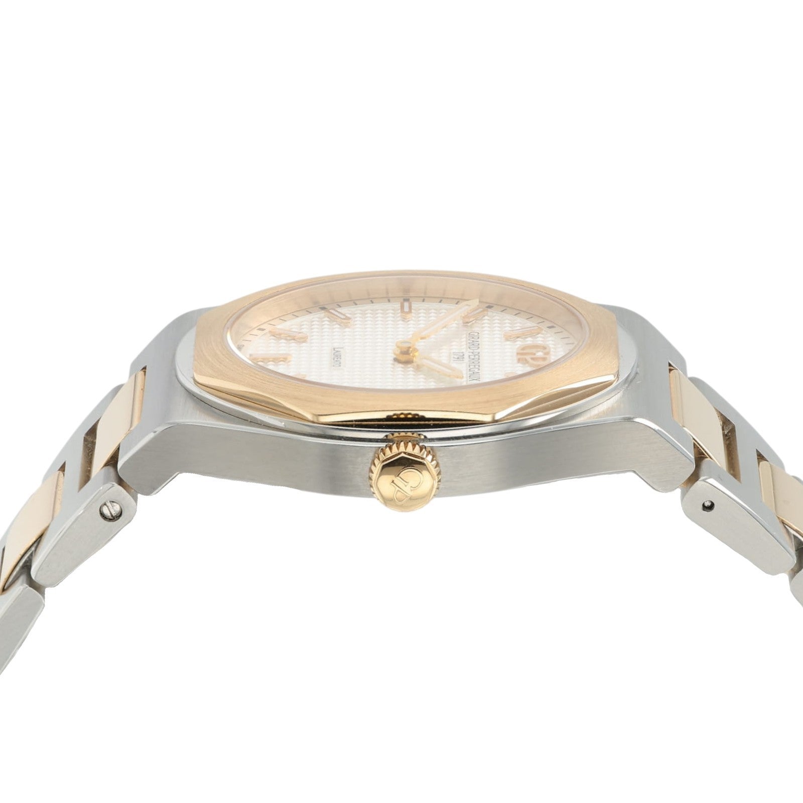Girard Perregaux Laureato White Dial Rose Gold and Steel 34mm Quartz Watch 80189