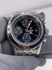 TUDOR CHRONAUTIC 79380P MENS AUTOMATIC WATCH BLACK DIAL CHRONOGRAPH SS 41MM