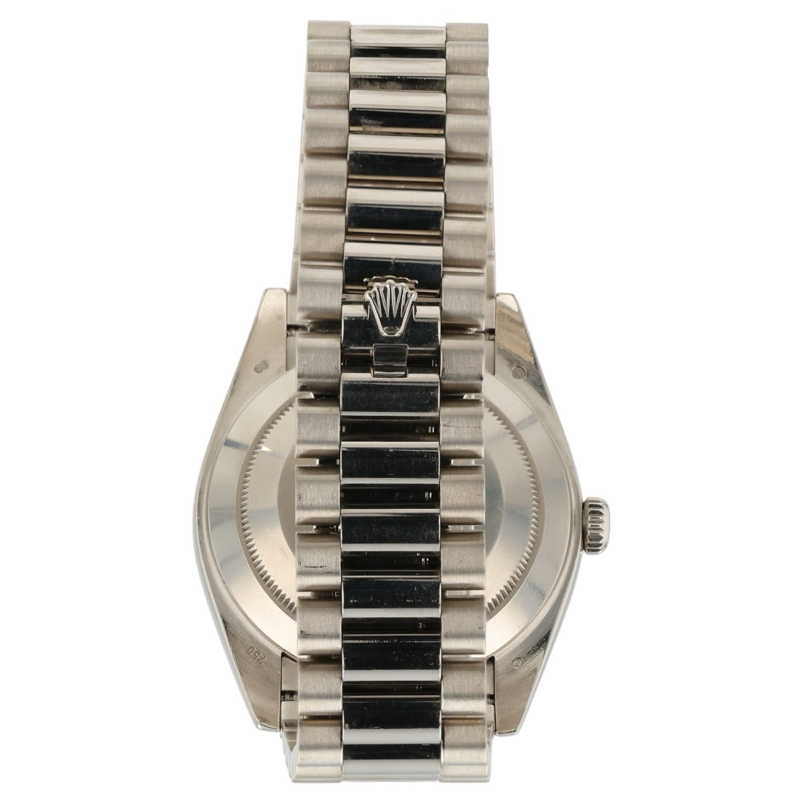 Rolex Day Date Silver Motif Dial 18k White Gold 40mm Auto Men's Watch 228239