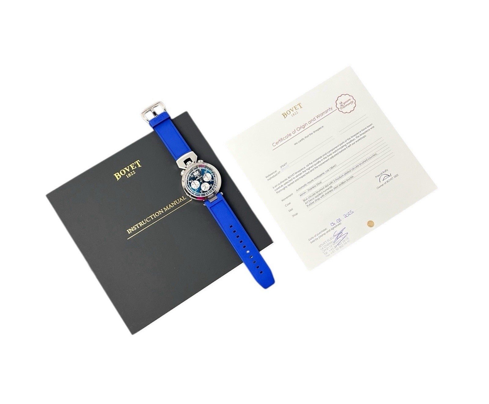 NEW 2025 Bovet Sportster Saguaro Steel Blue Dial 46mm Automatic Mens SP0477