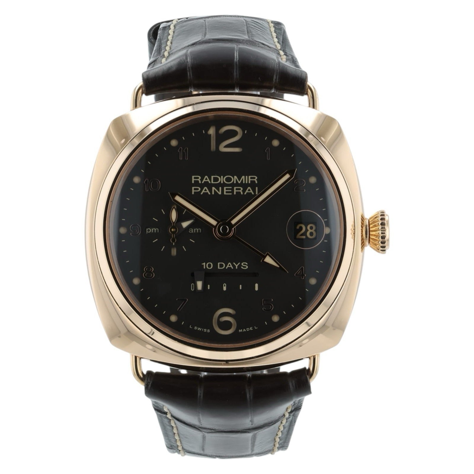 Panerai Luminor Oro Rosso Brown Dial 18k Rose Gold 45mm Automatic Mens PAM00497