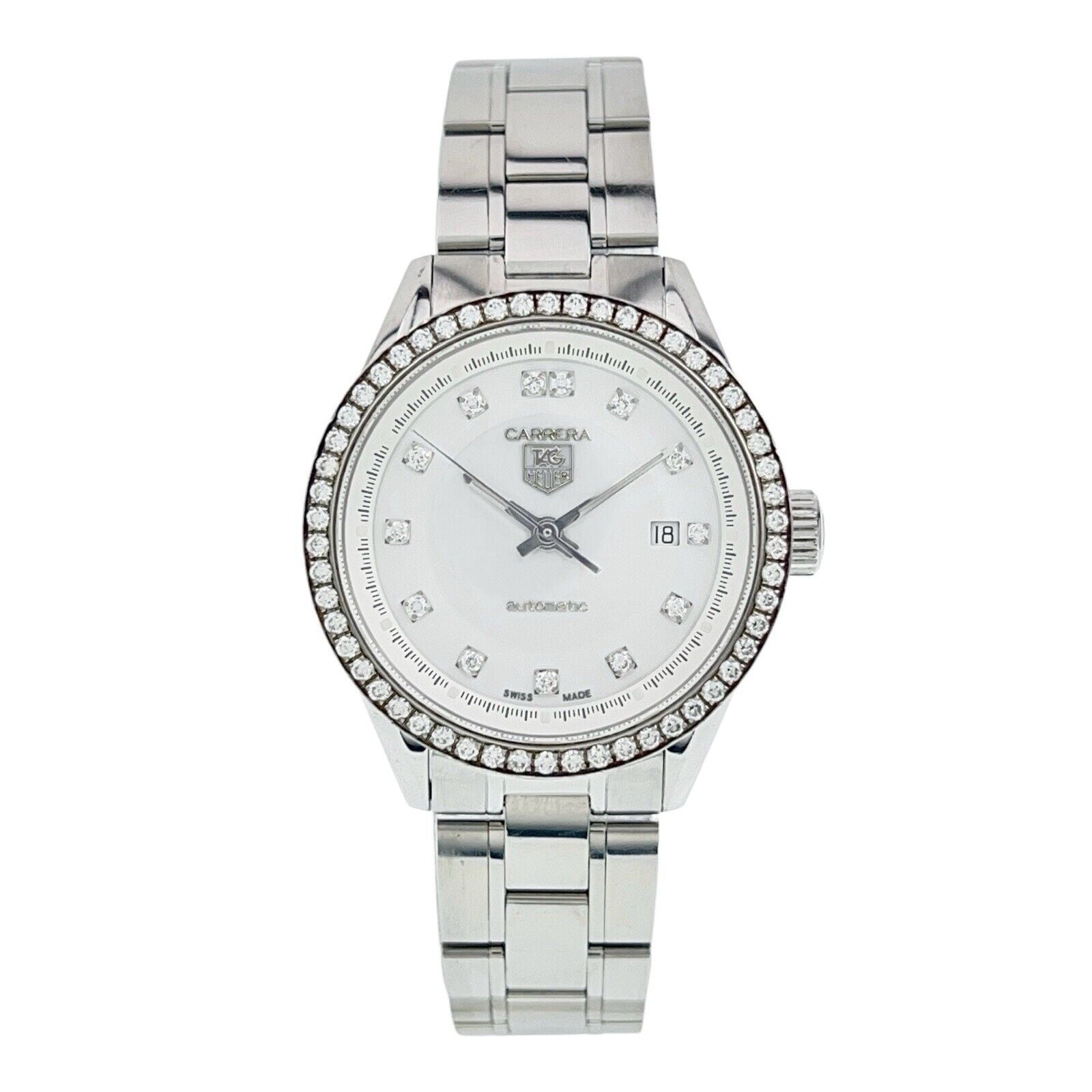 Tag Heuer Carrera Steel Mother Of Pearl Dial 28mm Automatic Women’s Watch WV2413