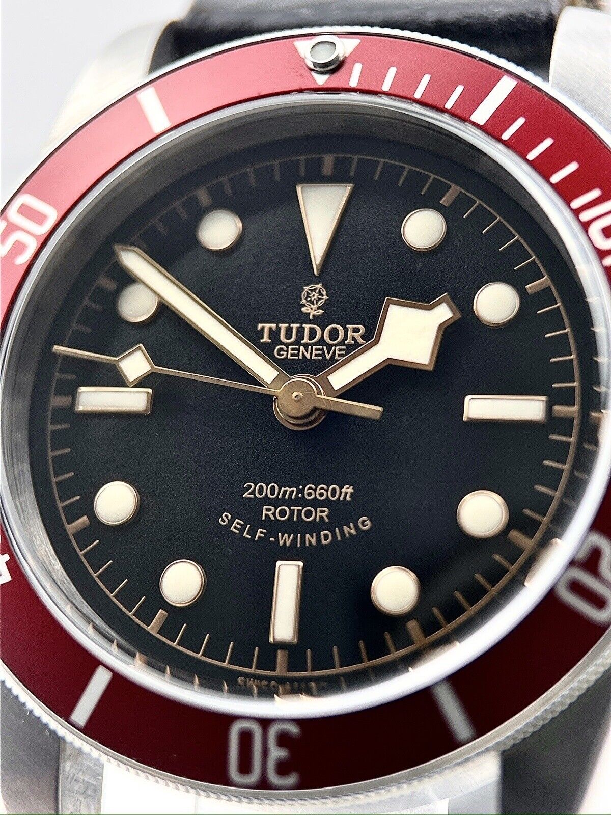 TUDOR Heritage Black Bay Smiley 79220R Red Bezel Automatic Men's Watch