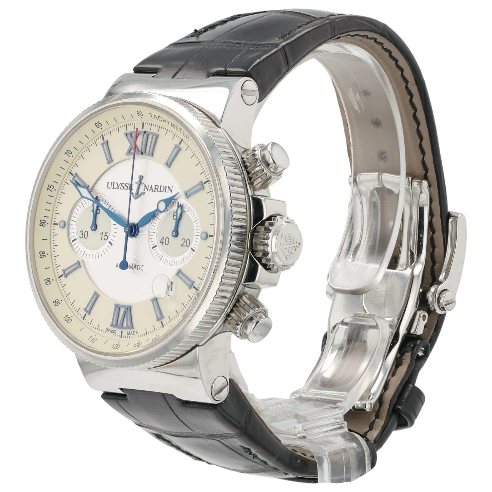 Ulysse Nardin Maxi Marine Ivory Dial Stainless Steel 41mm Automatic Mens 353-66