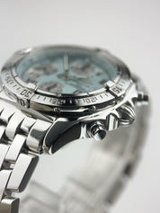 Breitling Chrono Cockpit Steel Light Blue Dial 39mm Automatic Mens Watch A13358