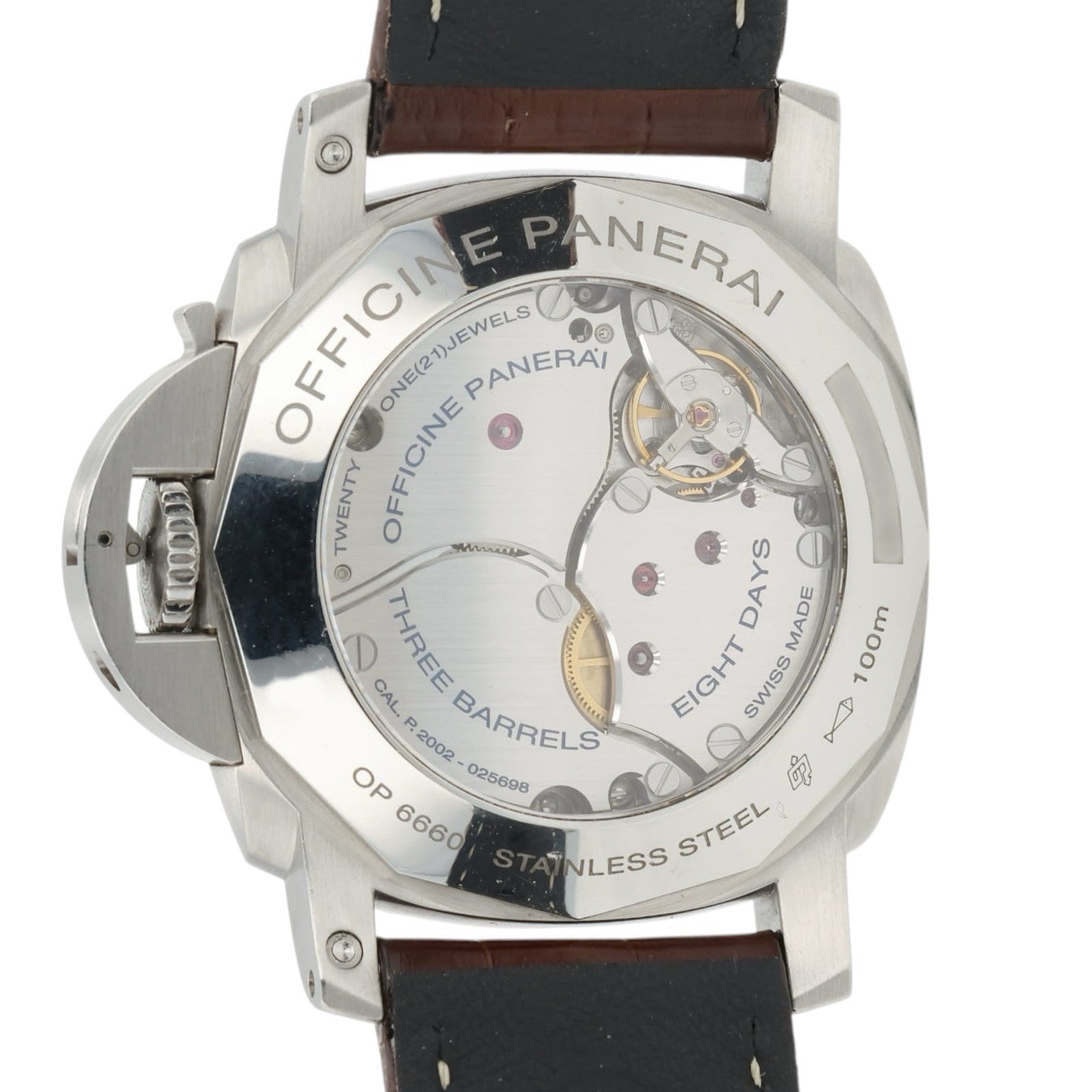 Panerai Luminor 8 Days GMT Black Dial Steel 44mm Manual Wind Mens Watch PAM00233